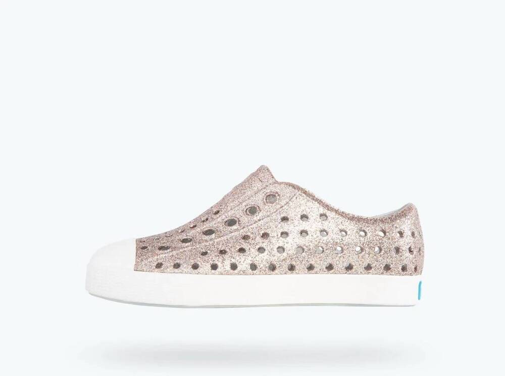 NEW NATIVE kid's jefferson bling glitter shoes in gold